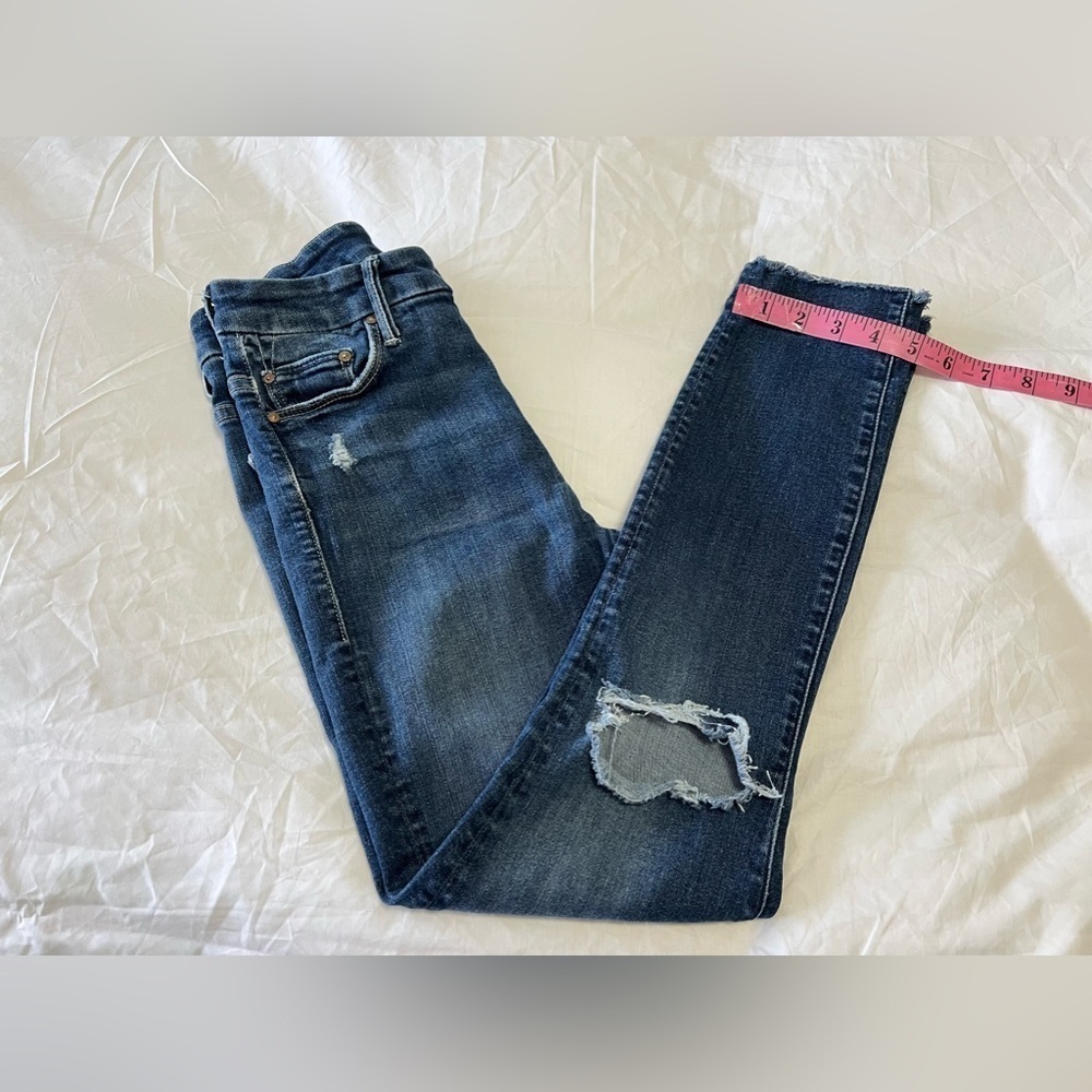 MOTHER Denim Undone Hem LOOKER Ankle Fray Skinny Jeans SZ 25 | Distressed - Picture 11 of 11
